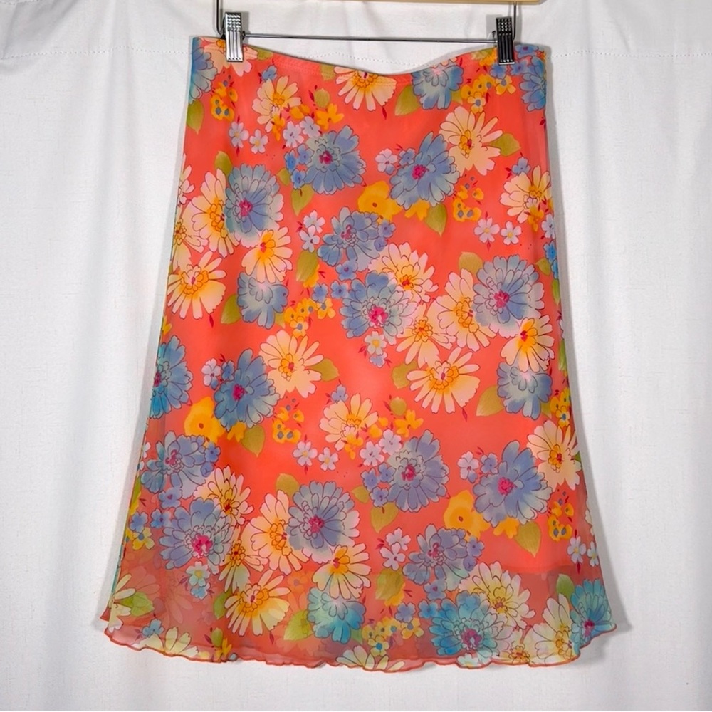 90s Vintage Floral Midi Skirt by Necessary Objects